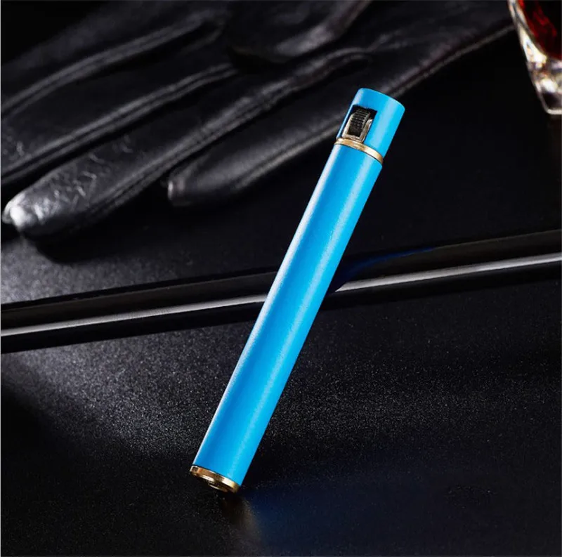 Light blue Мини прикуриватель тонкой шлифовки колеса цинковый сплав может быть заполнен с Бутан-безвоздушная - Цвет: Light blue