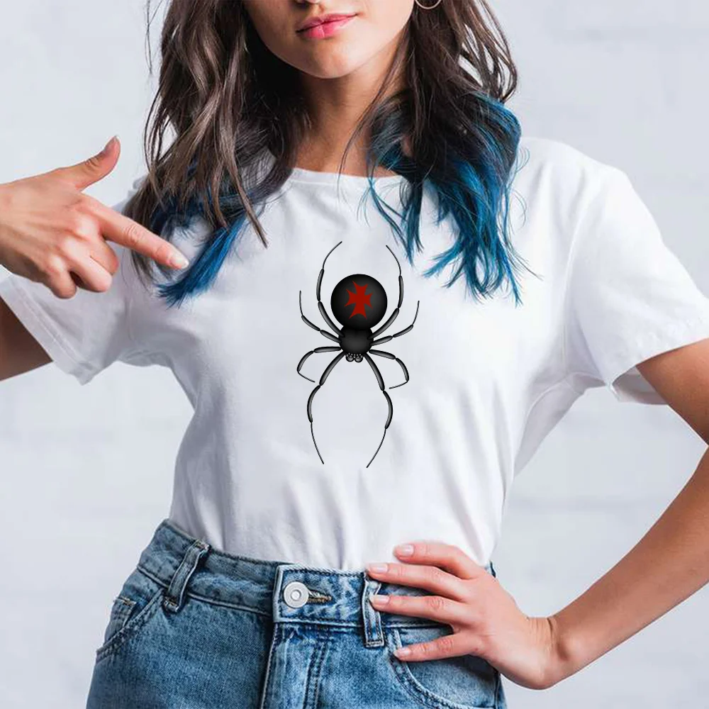 

Harajuku Marvel Spiderman Tops Women New Summer Fashion Super Hero Clothes White Short Sleeve T-shirts Casual Tee Shirt Femme