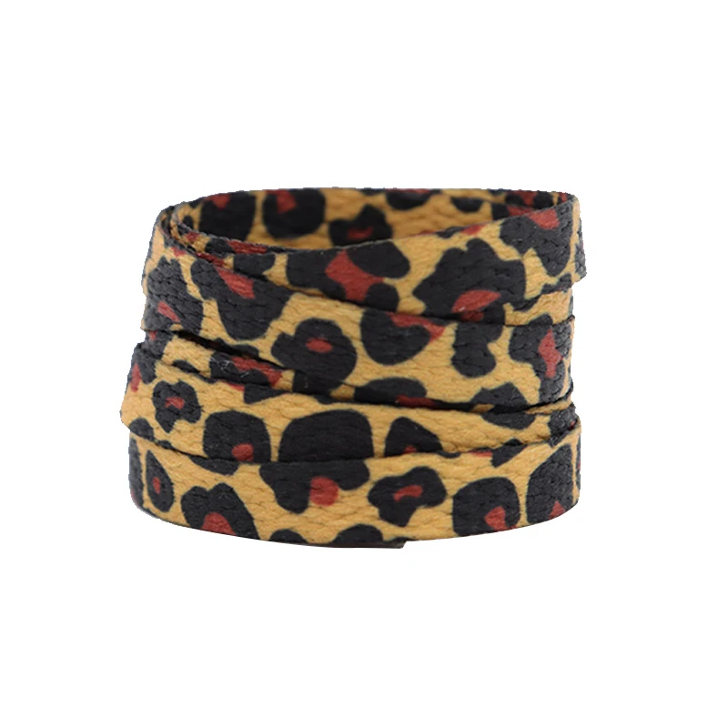 Weiou 0 8 плоская подошва персонализированные шнурки с леопардовым принтом