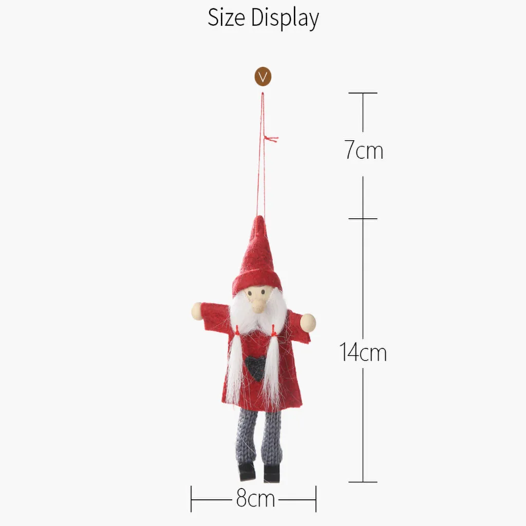 

2pcs Christmas Plush Doll Santa Old Man Girls Doll Hang Ornaments Cute Christmas Gnome New Year Gift Xmas Tree Decor for Home /d