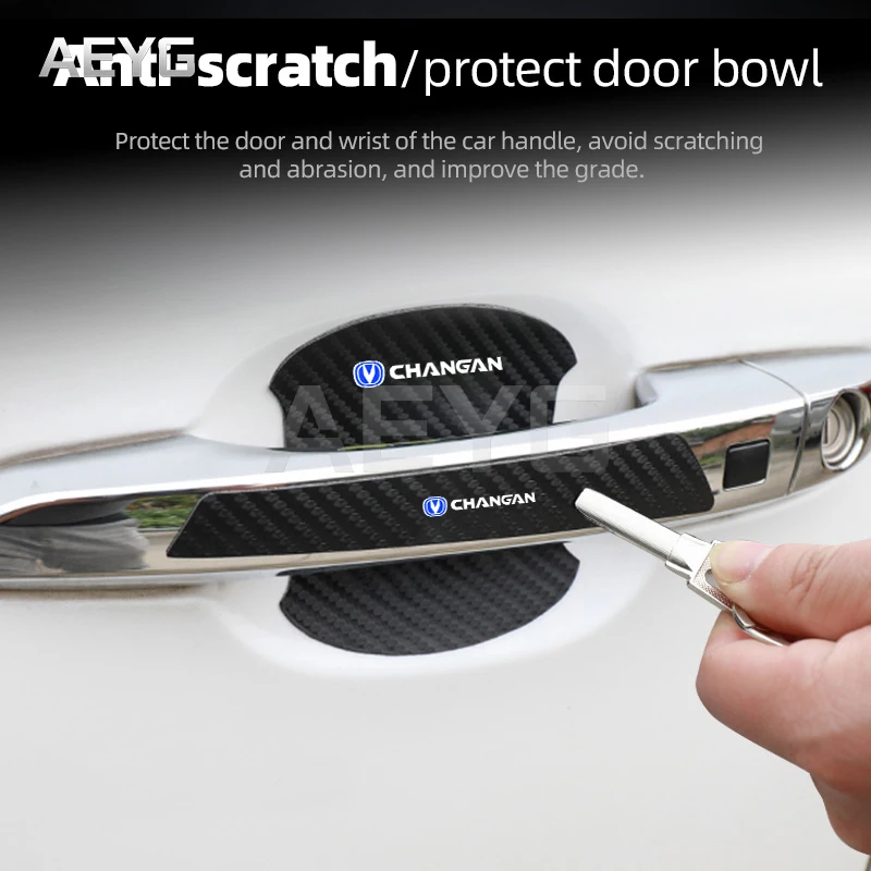 Автомобильная ручка из углеродного волокна стикер против царапин для Changan CS75 CS35
