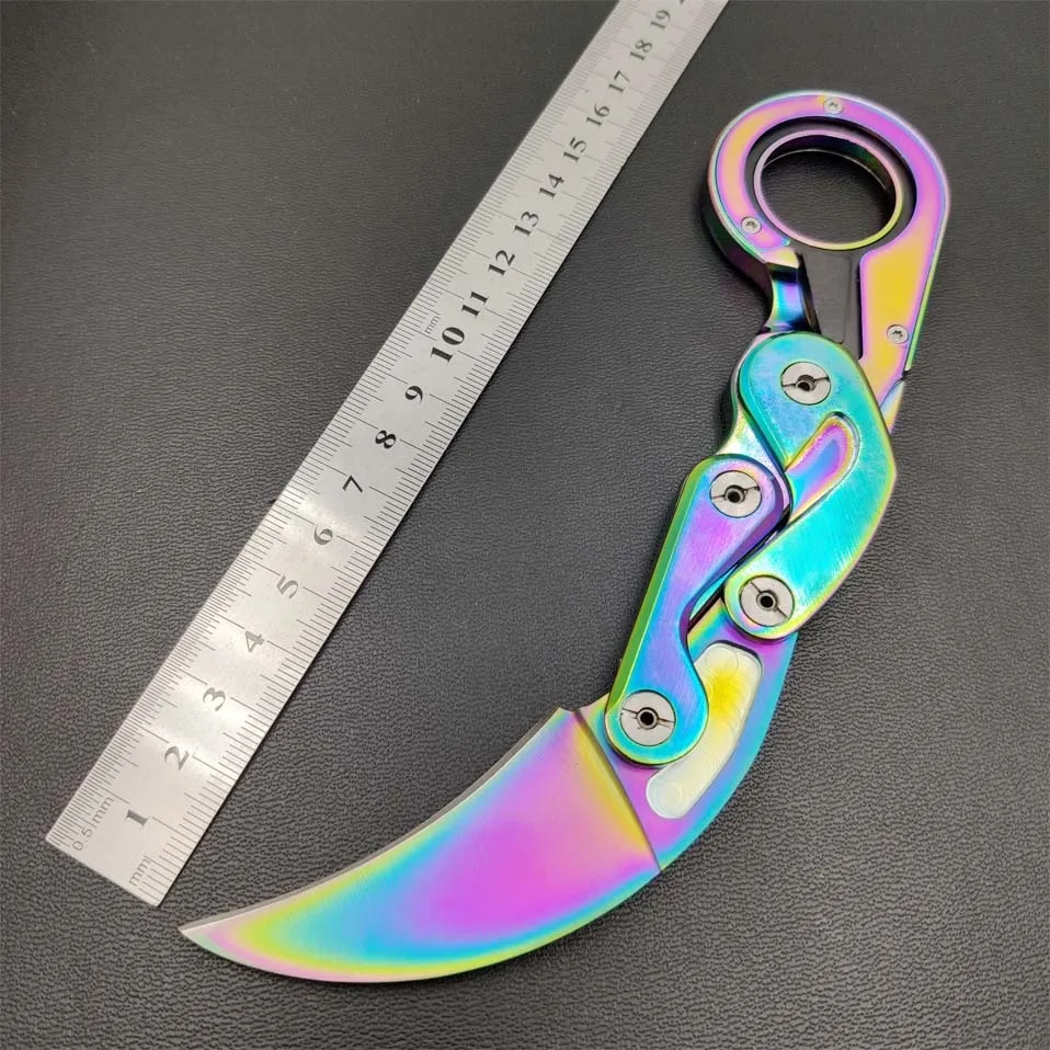 whole steel fade Swayboo механический складной нож Karambit CS GO коготь нож выживания кольцо нож карманный тактический инструмент мини EDC инструмент - Цвет: whole steel fade