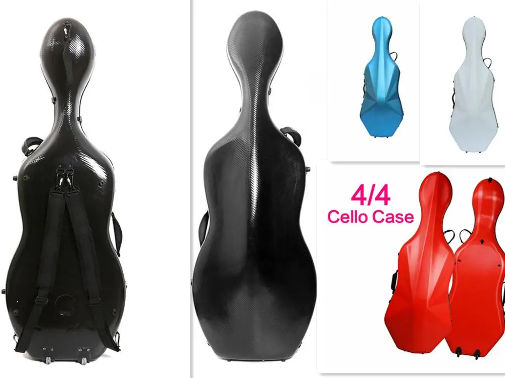white Full Size Cello Case 4/4 Carbon Hard Glare 4.2 kg | Violin Parts & Accessories
