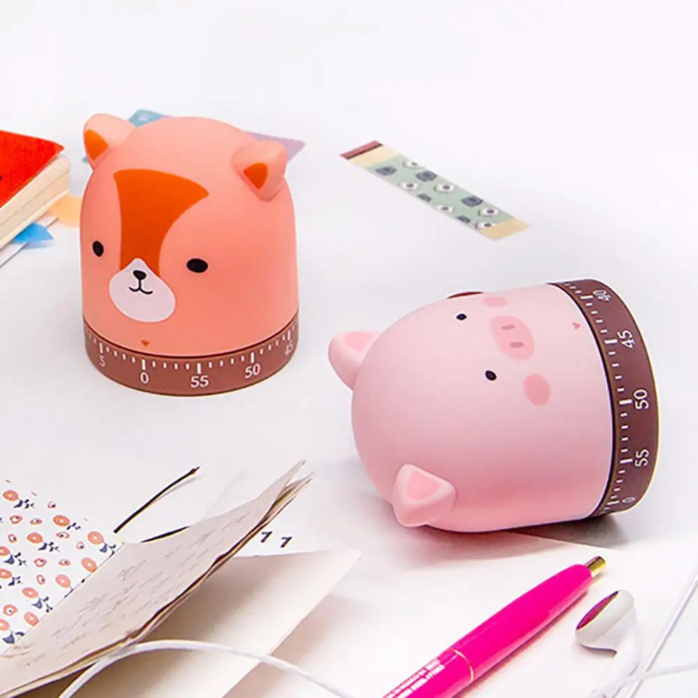 Cartoon Piggy/Cat/Fox Cooking Kitchen Timer Countdown Mechanical Alarm Clock for Home Baking Frying Tools | Дом и сад