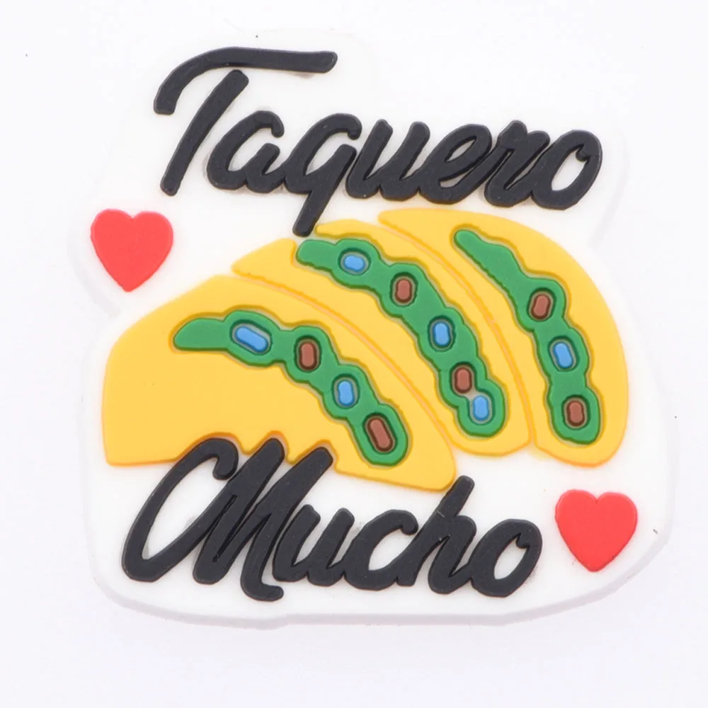 Hot Sale 1 Pcs Food Croc Shoes Charms Cartoon Sushi Pizza Decoration Cute PVC Charm Bracelet Accessories Girl Birthday's Gift