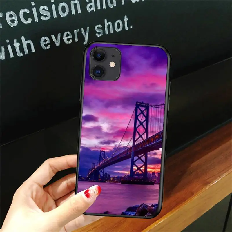 

Purple Scenery Phone Case For Iphone 6 6s 7 8plus X Xr 11 12 Mini Pro Max Nax Fundas Cover