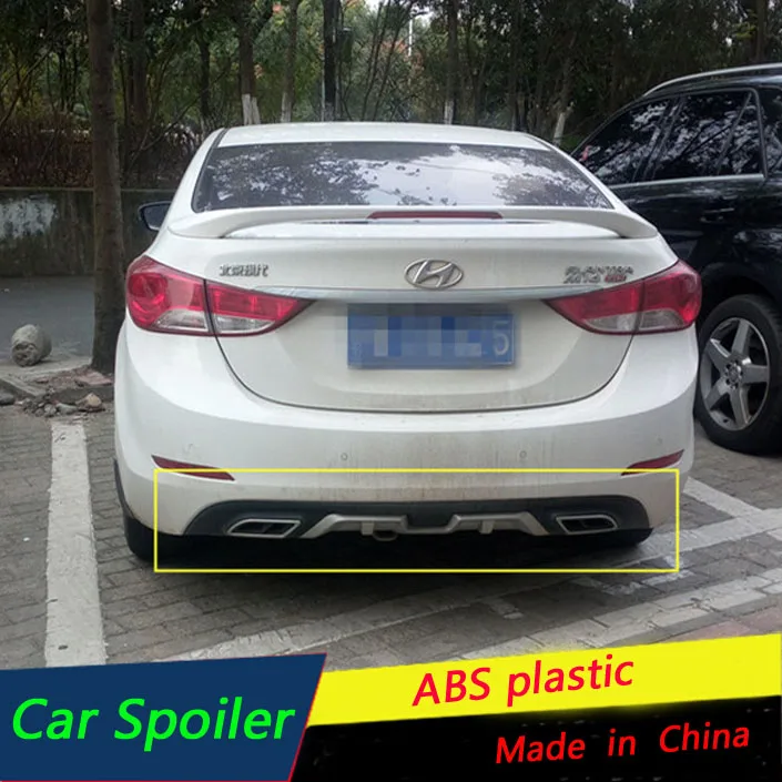 Для Hyundai Elantra задний спойлер ABS бампер диффузор защитные бамперы для 2012 2015 After chrome