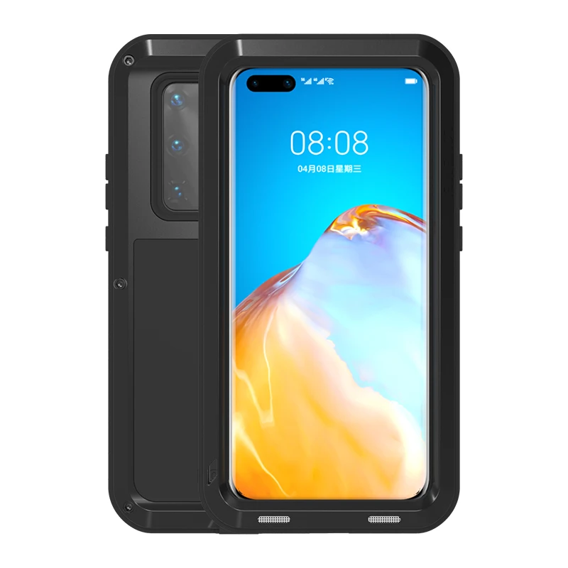 

Aluminum Metal Armor Case For HUAWEI P40 Pro Waterproof Shockproof Dirt Dust Proof Heavy Duty 360 Full Protection Cover Shell