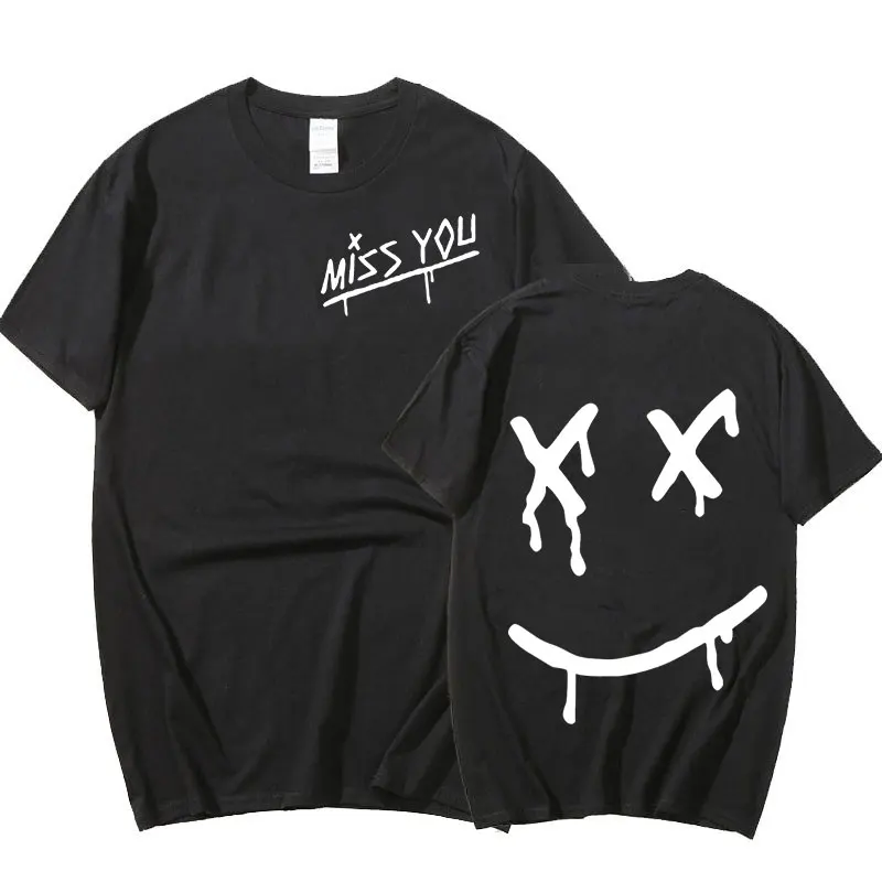 

Louis Tomlinson Miss You Smiley Face Printed Men Women T Shirt Cotton Hip Hop Funny T-shirt Hipster Streetwear Top Tee Tshirt