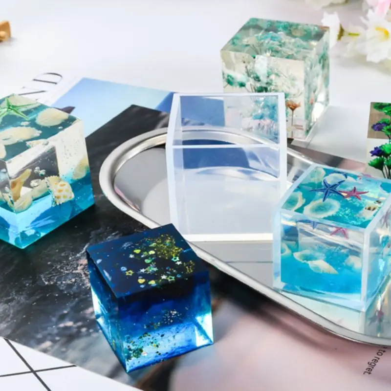 

UV Epoxy Mold DIY Pendant Jewelry Making Accessories Crystal Silicone Transparent Molds Resin Art Cube Sphere Mold Drop Measurin