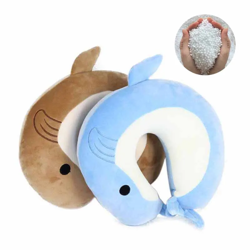 Дорожная подушка в виде дельфина мягкая плюшевая U-образная для шеи с