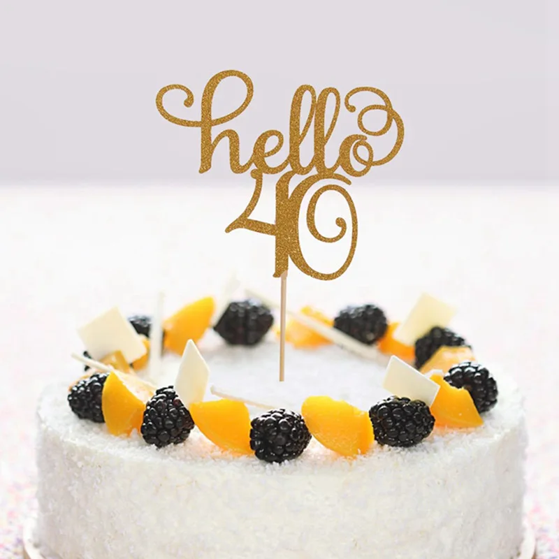 Happy 21/30/40/50/60th Anniversary Cake Topper Glitter Silhouette Wedding/Birthday/Party Decoration | Дом и сад