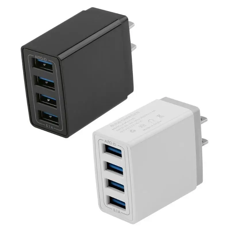 4 USB порта 5.1A интерфейс мобильный телефон зарядка штепсельная вилка адаптер