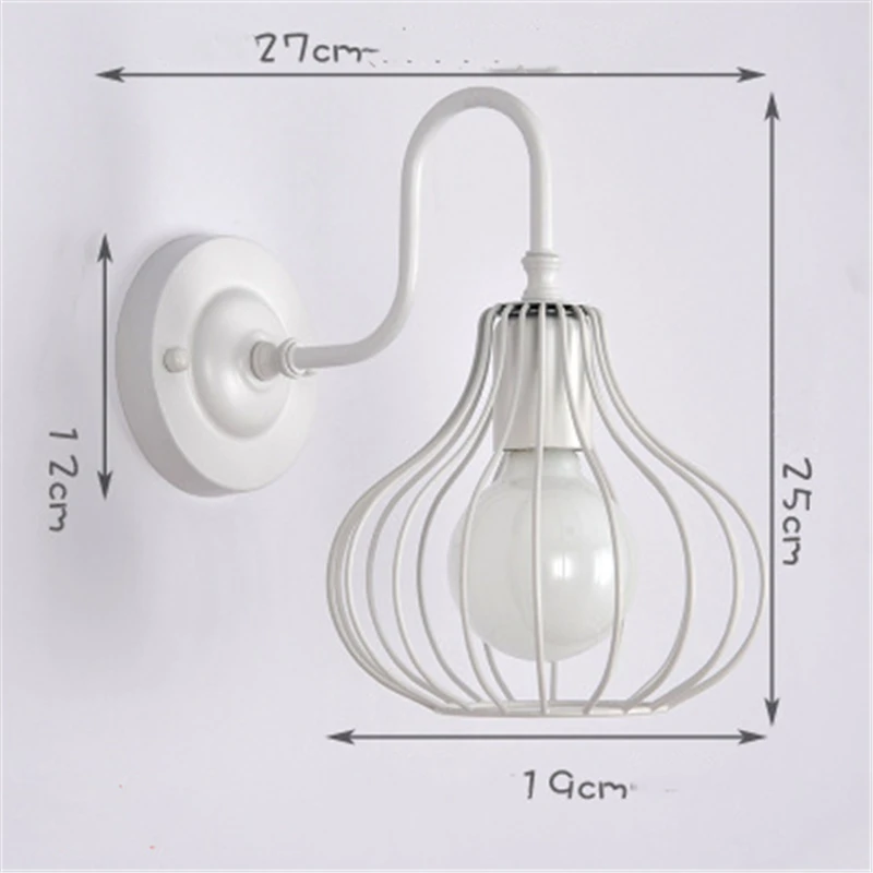 

Romantic and Warm Rural Iron Wall Lamp Bedroom Dining Room Bedside Simple LED Modern Light Free Shipping Wall Mounted LED Bulbs