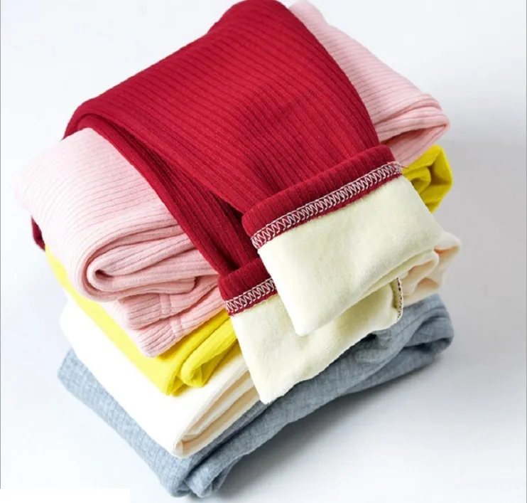 Теплые зимние леггинсы для девочек VEENIBEAR мягкие хлопковые штаны с бархатистой