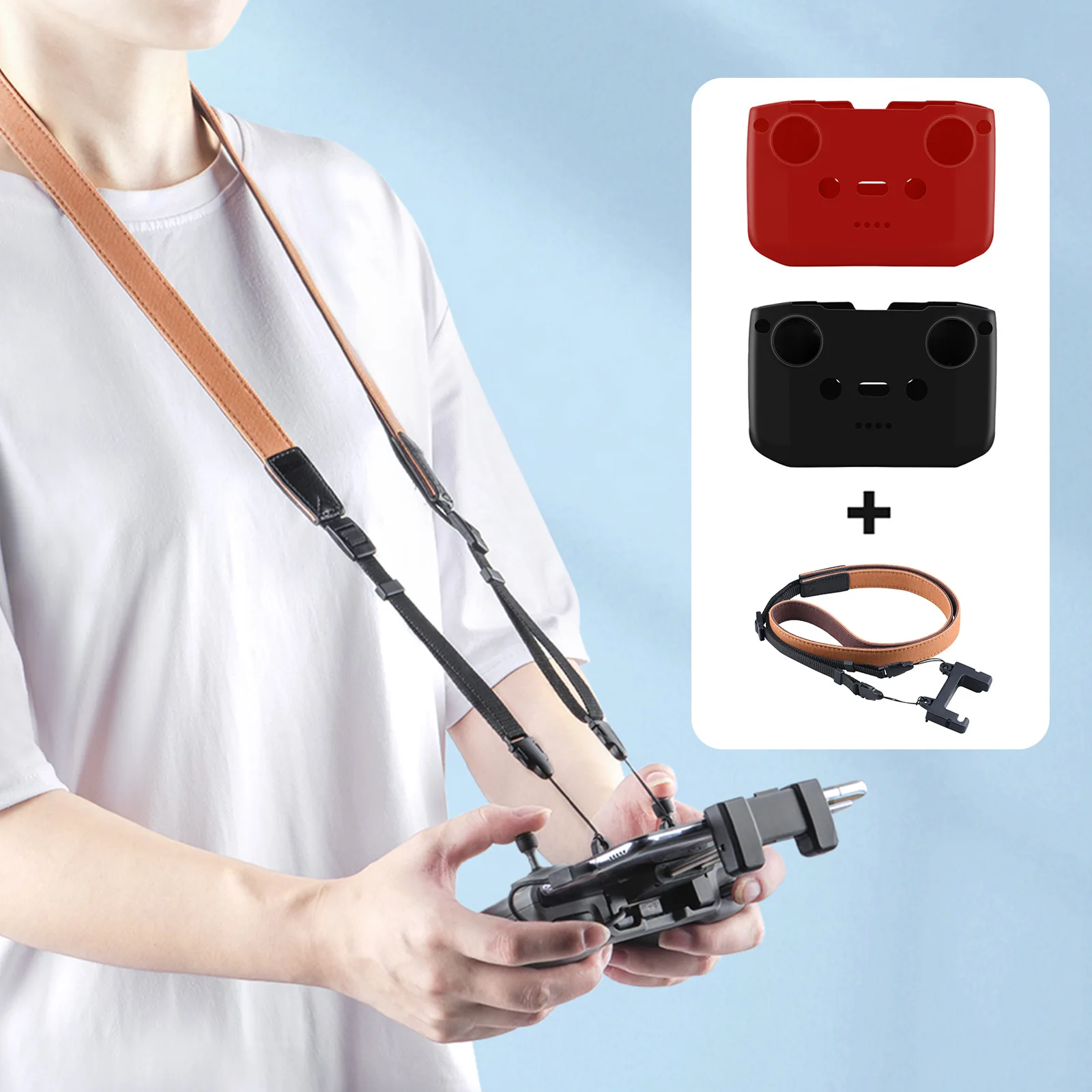 

SUNNYLIFE Soft Silicone Case Cover Skin Sleeve Protector Adjustable Neck Strap Lanyard for DJI Mavic Air2 2S Mini2 Accessories