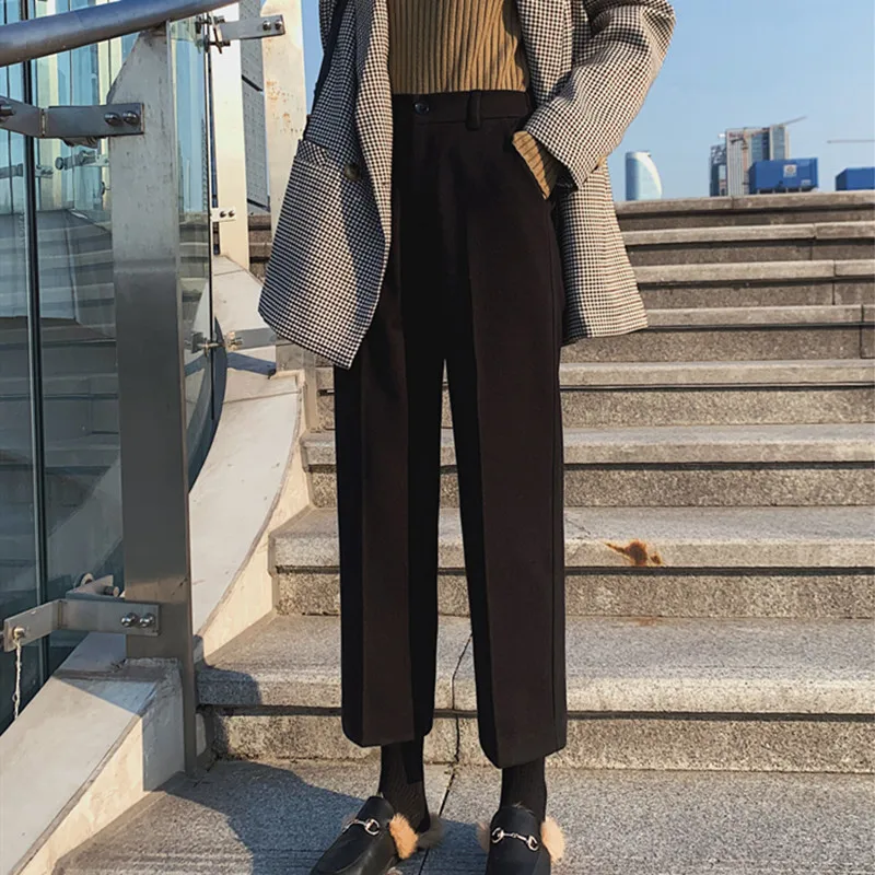 

NEW Women Pants Clothes Streetwear Fall Fashion Korean Style Wide Leg Trousers Harajuku Baggy Black Lounge High Waisted Vintage