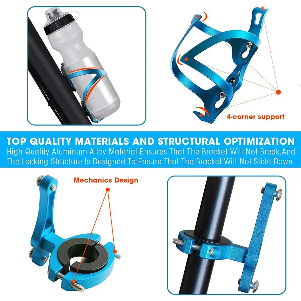

MTB Bike Road Bike Bottle Cage Aluminum Alloy Mountain Cycling Bicycle Water Bottle Cage Adjustable Bottle Holder Bracket