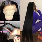 Seditty длинные прямые волосы 34 36 38 40 дюймов 13x 6, парики из человеческих волос на сетке спереди, бразильские парики на сетке спереди для черных женщин