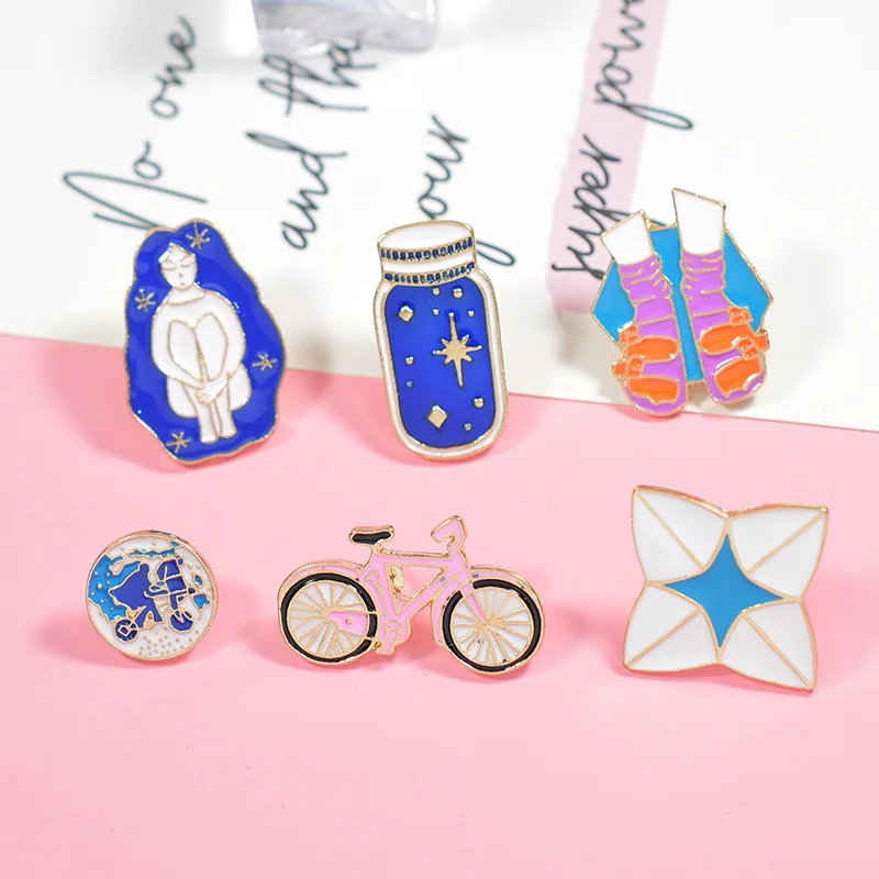 Милые Мультяшные Броши для женщин креативная красавица звезда оригами дрифт