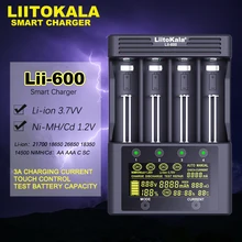 2022 Baru Asli LiitoKala Lii-600 Pengisi Daya Baterai untuk Li-ion 3.7V NiMH 1.2V Baterai Cocok 18650 26650 21700 26700 AA AAA
