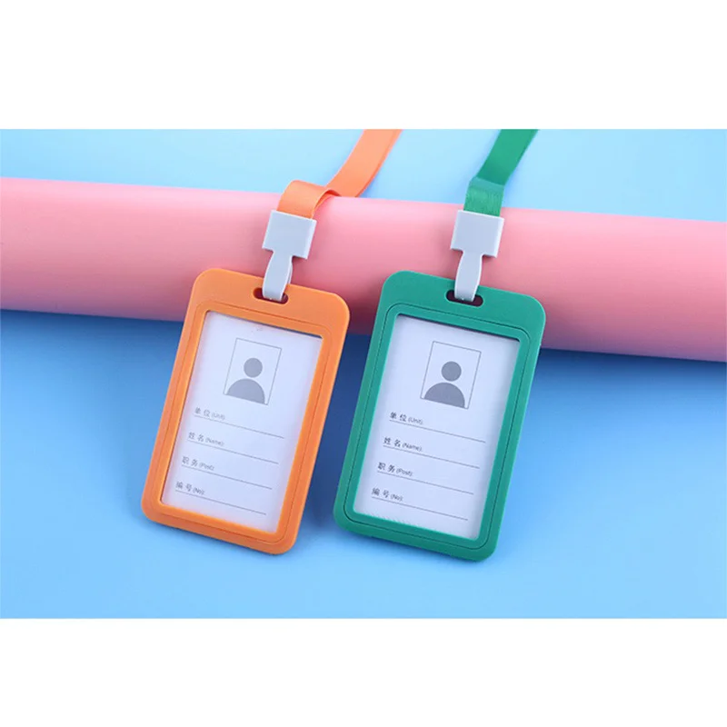 

PP Double-sided Credentials Badges Hanging Neck for Nursing Medical Office Stationery Supplies Key Pass Badge ID Bus Card Holder