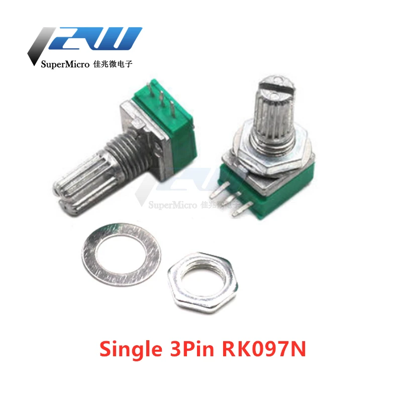 5 шт./лот RK097N/RK097G/RV097NS 5K 10K 20K 50K 100K 500K с аудио переключателем 3/5/6 контактный вал 15 мм