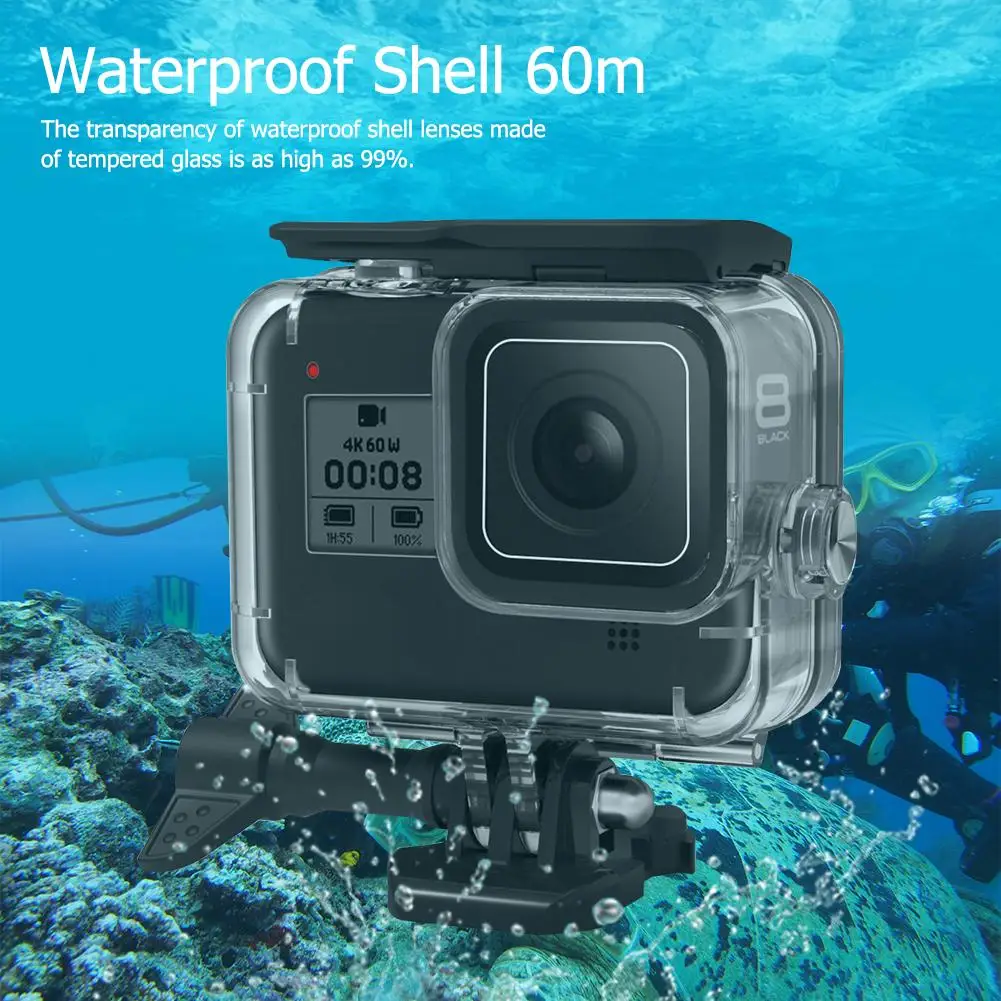 

Чехол-накладка для GoPro Hero 8, водонепроницаемый, 60 м