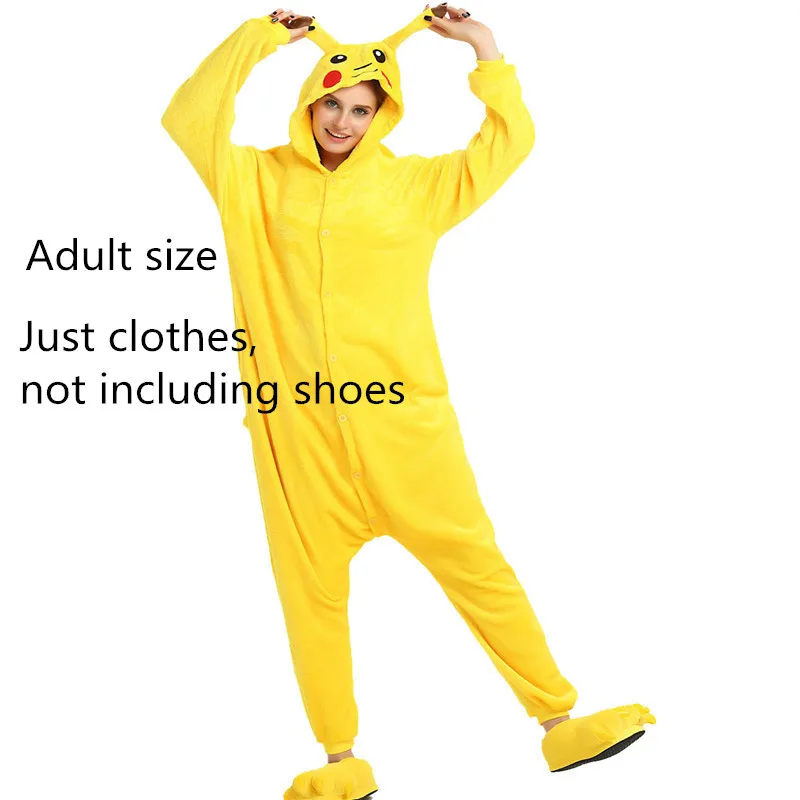 Adult Талисман PIKACHU костюм покемон Onesie Pocket Monster женские цельные пижамы фланелевые пижамы комбинезон одежда костюмы для косплея - Цвет: Adult