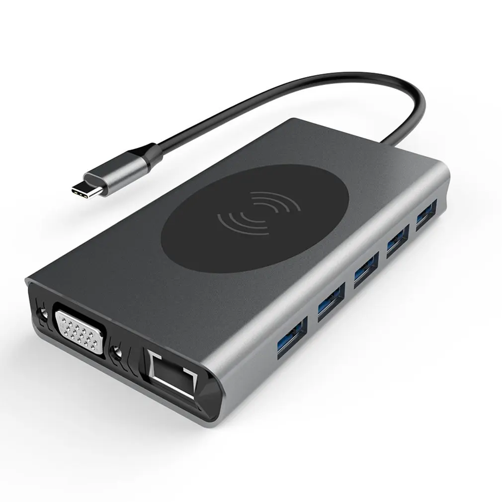 

Type C Hub Type-c 14 In 1 Dual HDMI-compatible Supports Three Screen Display Docking Station Portable Hub