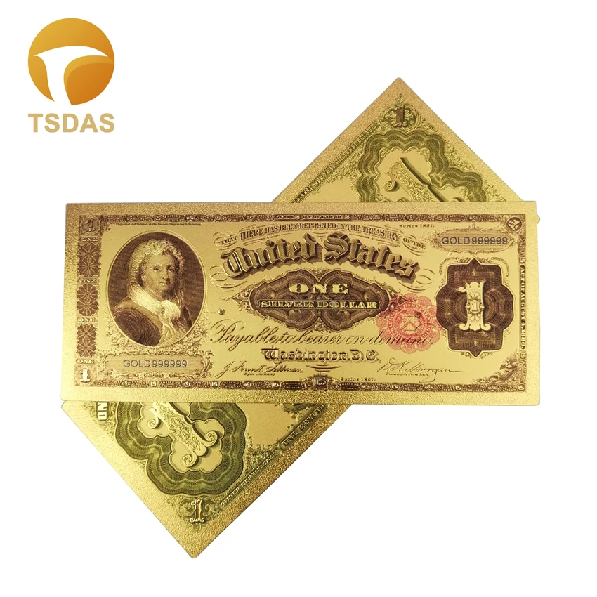 США 1 долларовая Золотая банкнота водостойкие купюры покрытые 24-каратным золотом