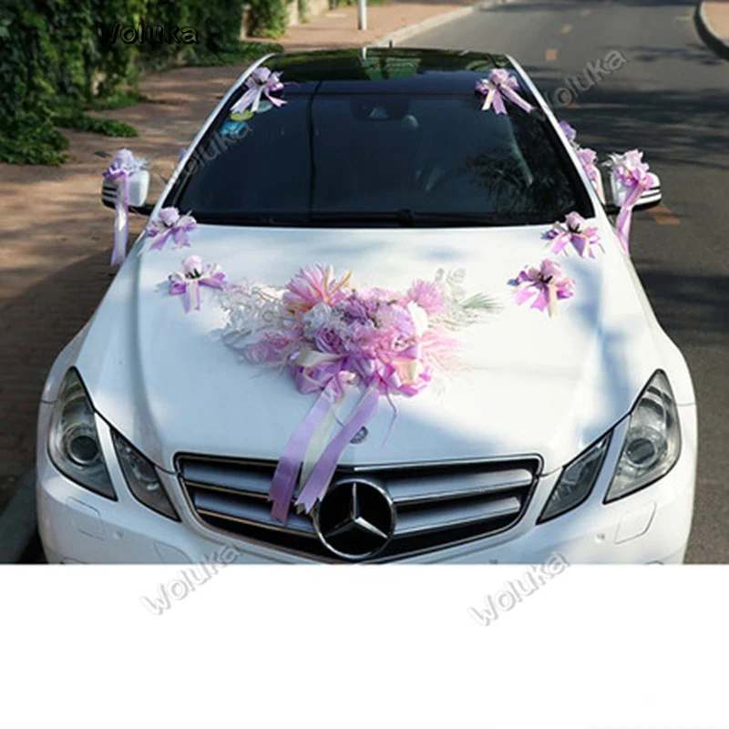 Украшение автомобиля свадебный автомобиль украшение цветочный набор спереди