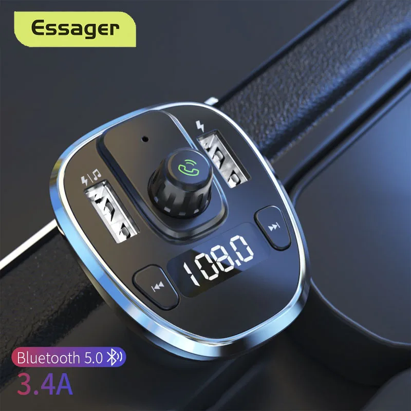 Essager зарядных порта USB для автомобиля Зарядное устройство Мобильный телефон Bluetooth