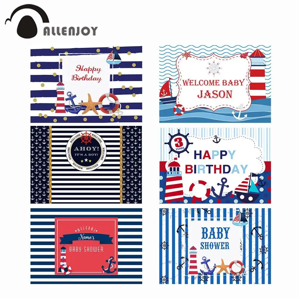Allenjoy Ravy фон День рождения морская тематика для новорожденных Для вечеринки в