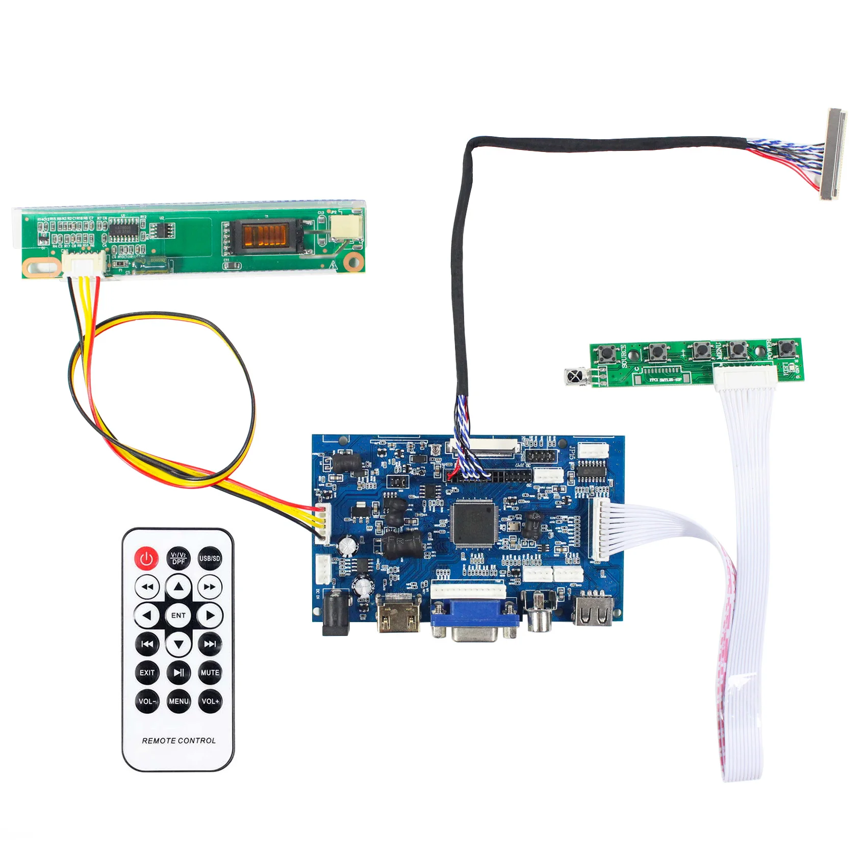 

HD-MI VGA 2AV Controller Board Work With 14.1inch 15.4inch 1280x800 LCD Screen LP141WX3 LT141WX1 CLAA141WB02 LTN154W1-L01 etc.