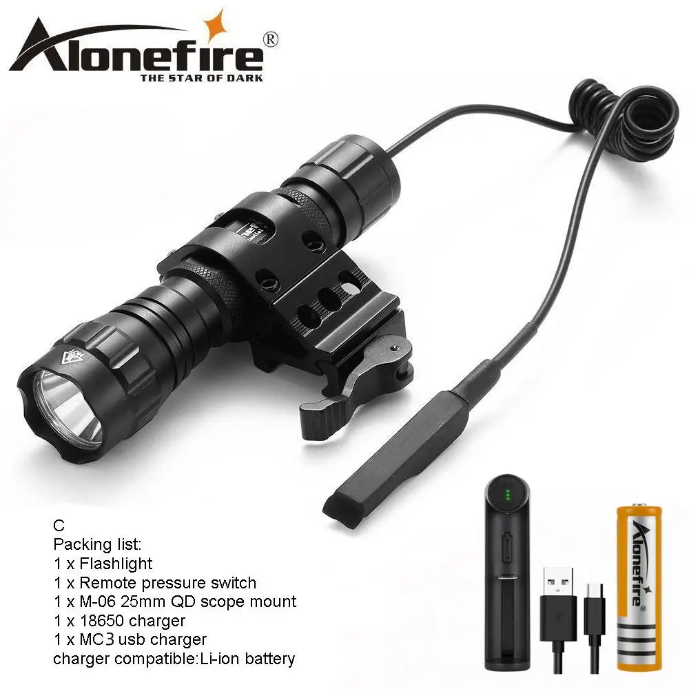 Opion C AloneFire 501Bs Cree XML охотничья тактическая подсветка для оружия с переключателем+ Универсальное крепление - Испускаемый цвет: Opion C