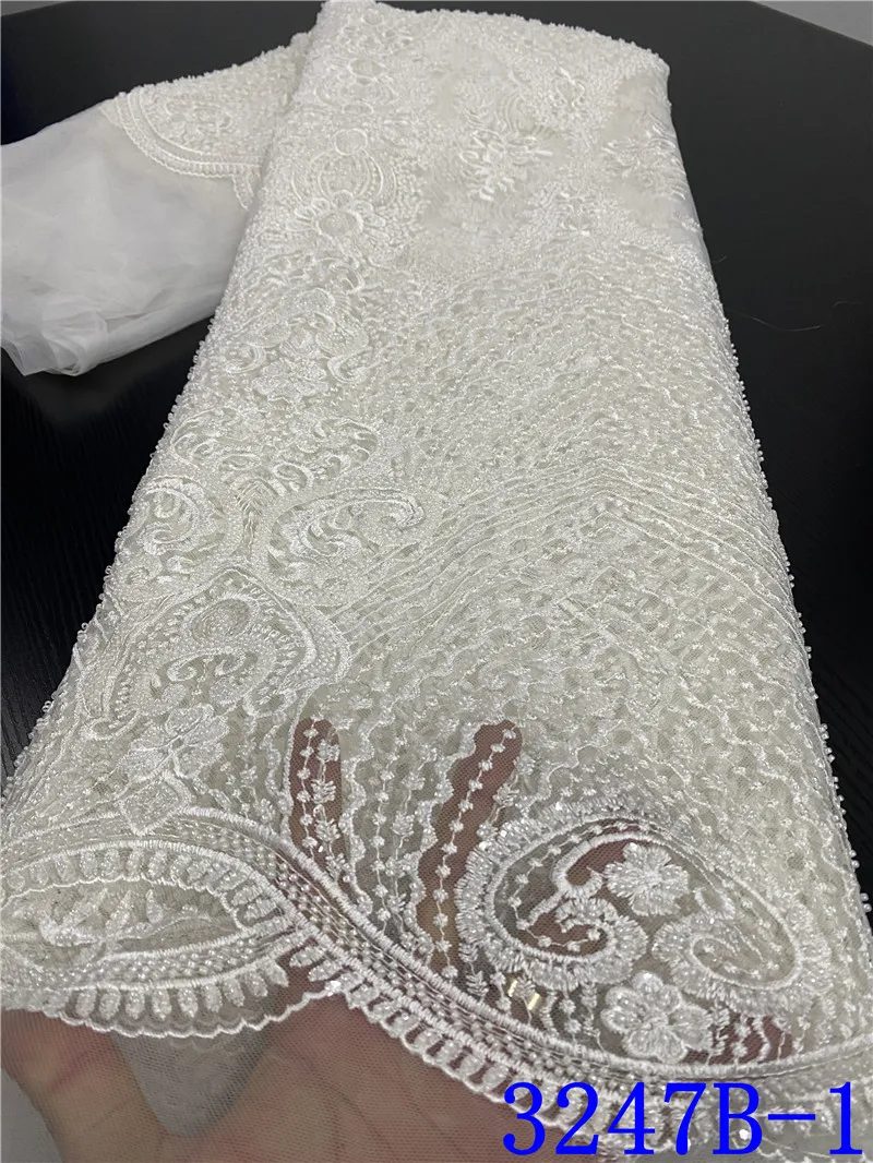 Красный цвет бисером кружева для Нигерии Свадебная одежда Кружева Французский