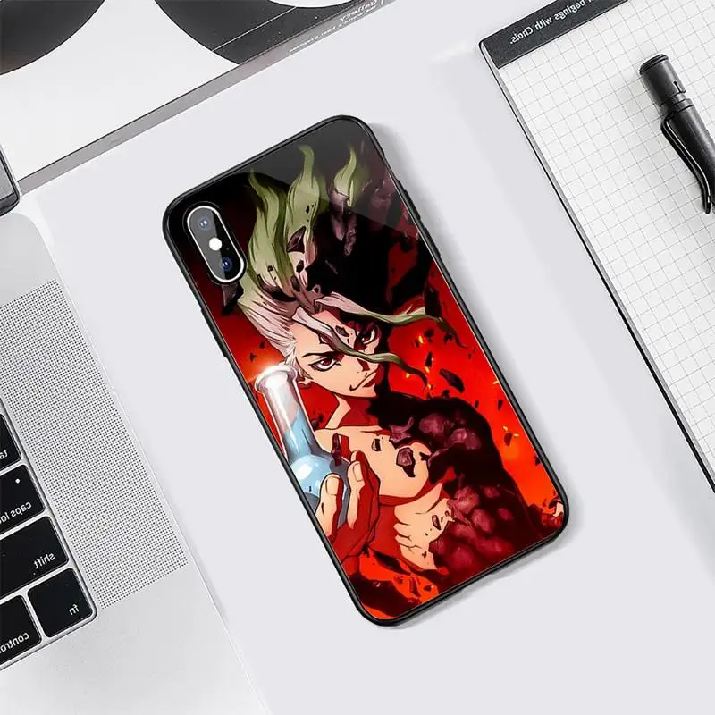 

Senku Dr Stone anime manga Phone Case Tempered glass For iphone 5C 6 6S 7 8 plus X XS XR 11 PRO MAX high quality Anti-fall capa