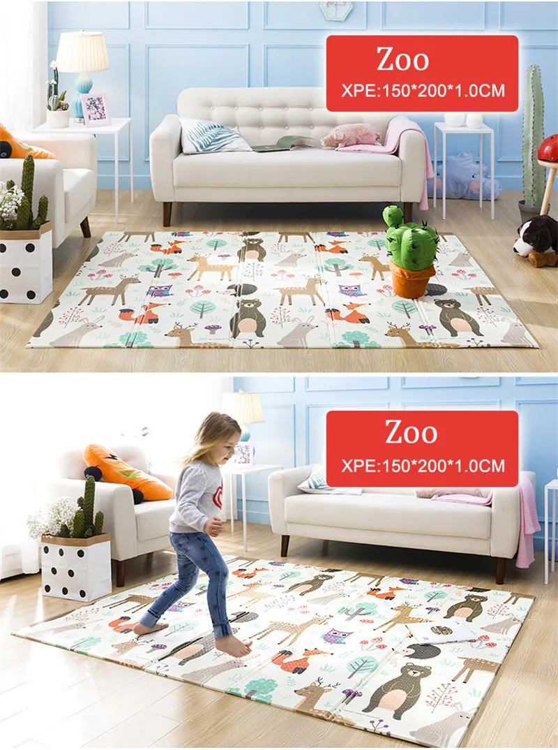 Утолщенный детский двусторонний игровой коврик игрушки Xpe Puzzle BPA Free детский коврик Tapete Infantil детский коврик для ползания складной детский ковер