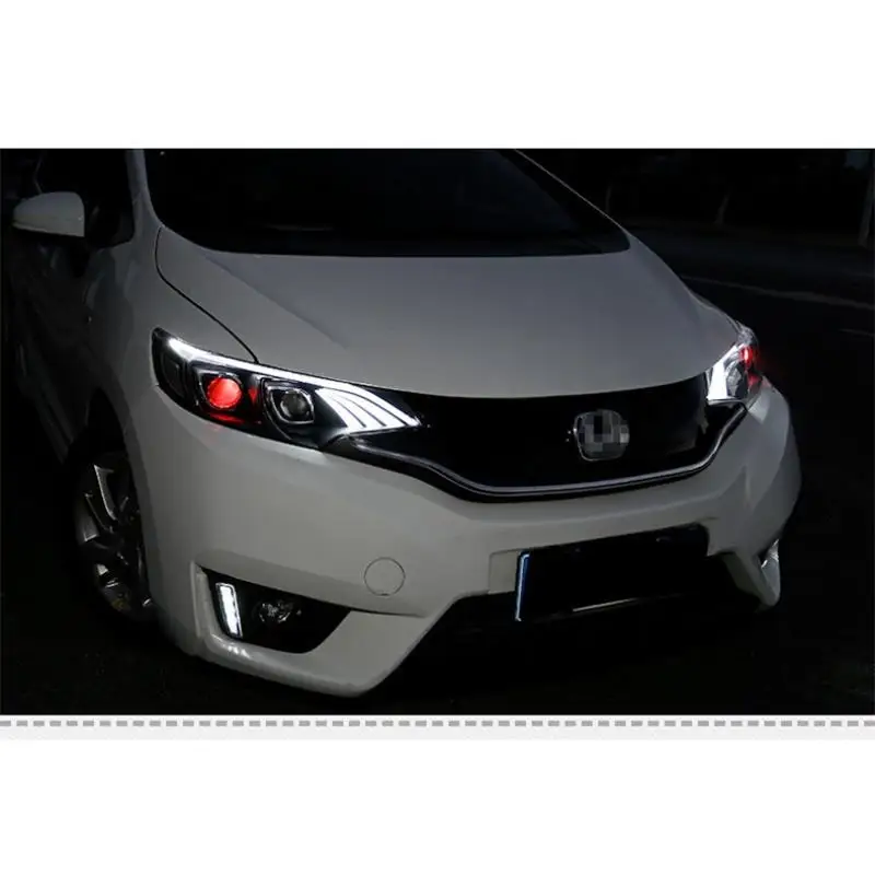 Drl Cob автомобилей Neblineros Led Para Авто Assessoires фары передние противотуманные задние Автомобильные фары в сборе 15 16 17 для Honda Fit