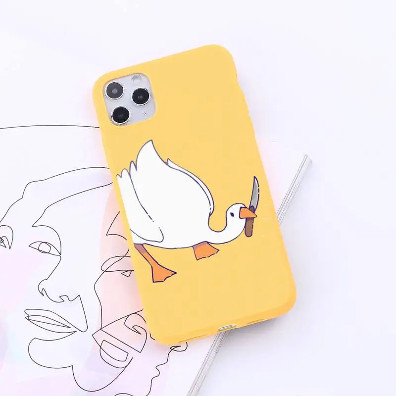 

Untitled Goose Game Funny Duck Game Phone Case Candy Color for iPhone 6 7 8 11 12 s mini pro X XS XR MAX Plus