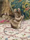 Хелен Беатрикс Поттер мыши на работе резьба иглы HP шелк тканевый плакат искусство украшение спальни