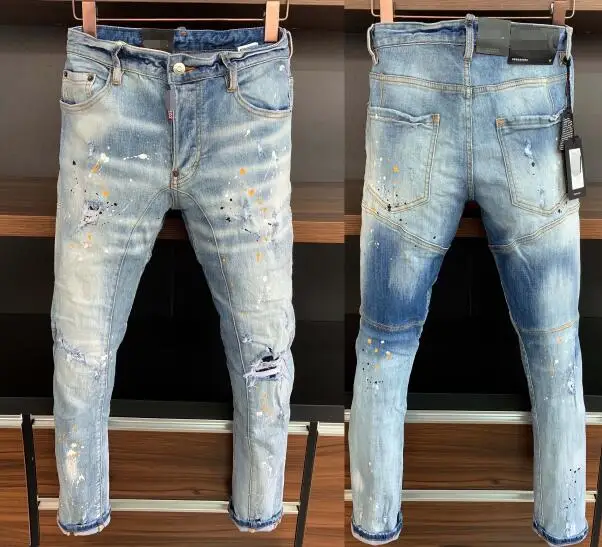 

NEW Men Jeans Ripped for Men Skinny DSQ D2 Jeans Pants Men Jeans Zipper Outwear Man Pants 1 order
