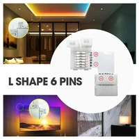 l shape 6 pin 6pcs 12mm led connector set for connecting corner right angle 5050 smd rgb rgbw 3528 2812 led strip