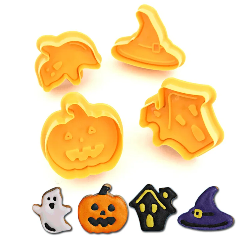 4 шт./компл. для приготовления печенья 3D Снеговик животных Плунжер резак кухня