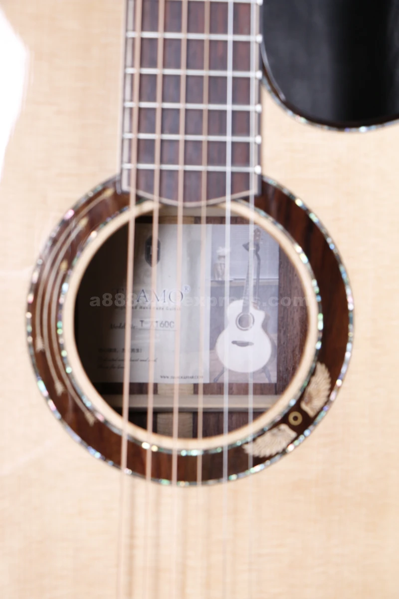 Finlay Tiamo T-A160CE, профессиональная прочная гитара с звукоснимателем, 4" гитара с еловым верхом/ламинированный корпус из палисандра+ жесткий чехол