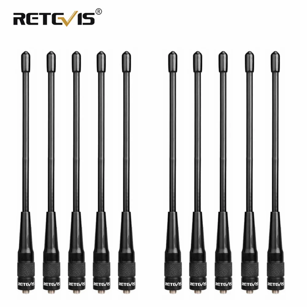 10 шт. VHF UHF Retevis RHD 701 двухдиапазонная антенна SMA F женский для Baofeng UV 5R Bf 888S Kenwood RT5R RT21