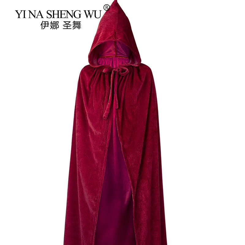 Бархатная накидка на Хэллоуин для взрослых средневековый костюм с капюшоном