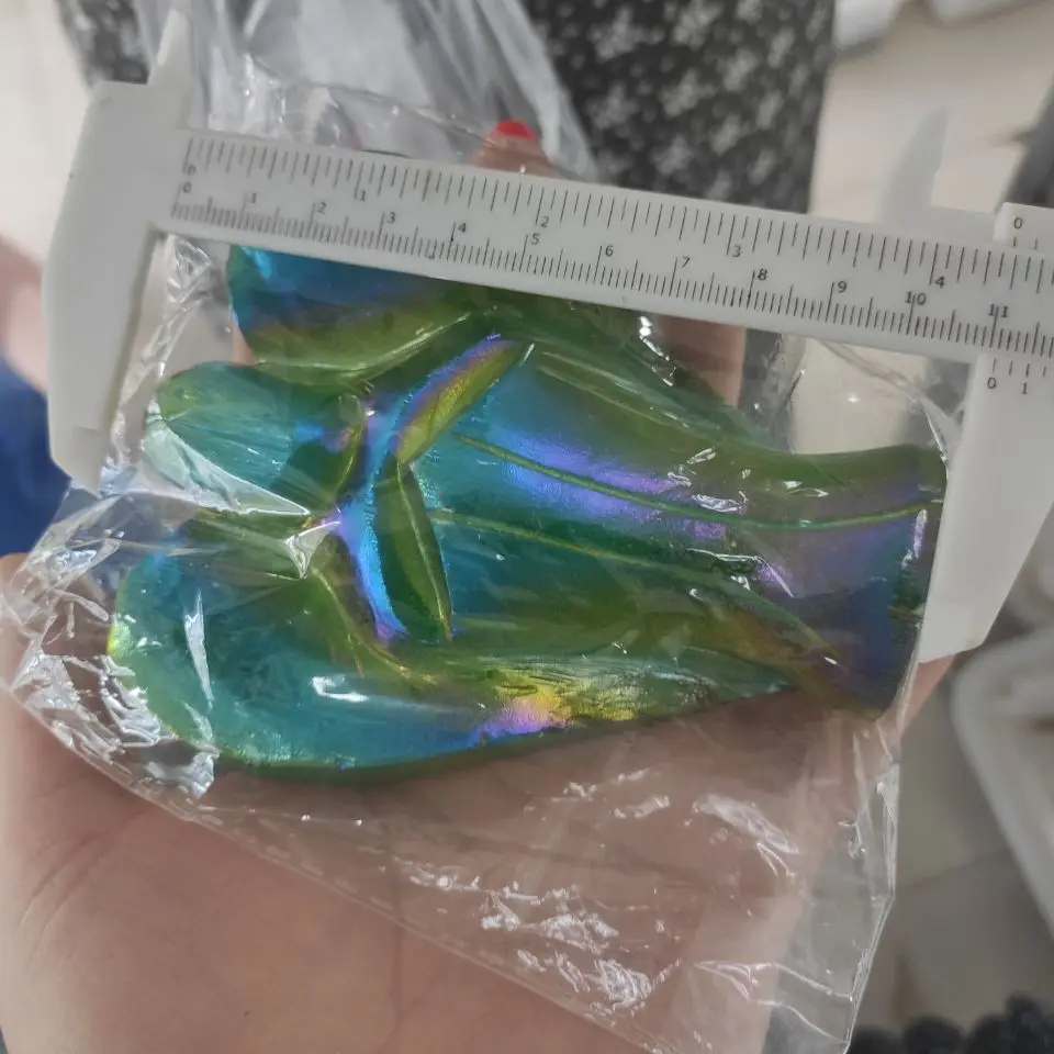 10cm green Electroplating gypsum Wishing angel spiritual energy stone home decoration | Дом и сад
