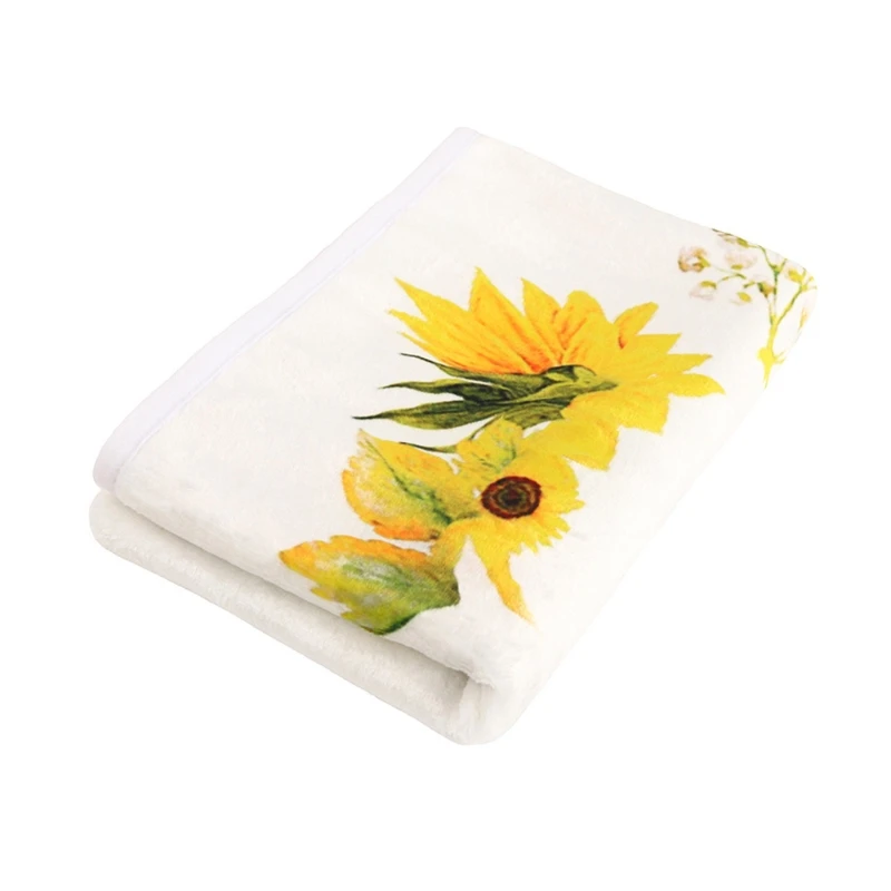 

Baby Monthly Record Growth Milestone Blanket Newborn Soft Swaddle Wrap Photography Props Creative Sunflower Pattern Infant Gifts